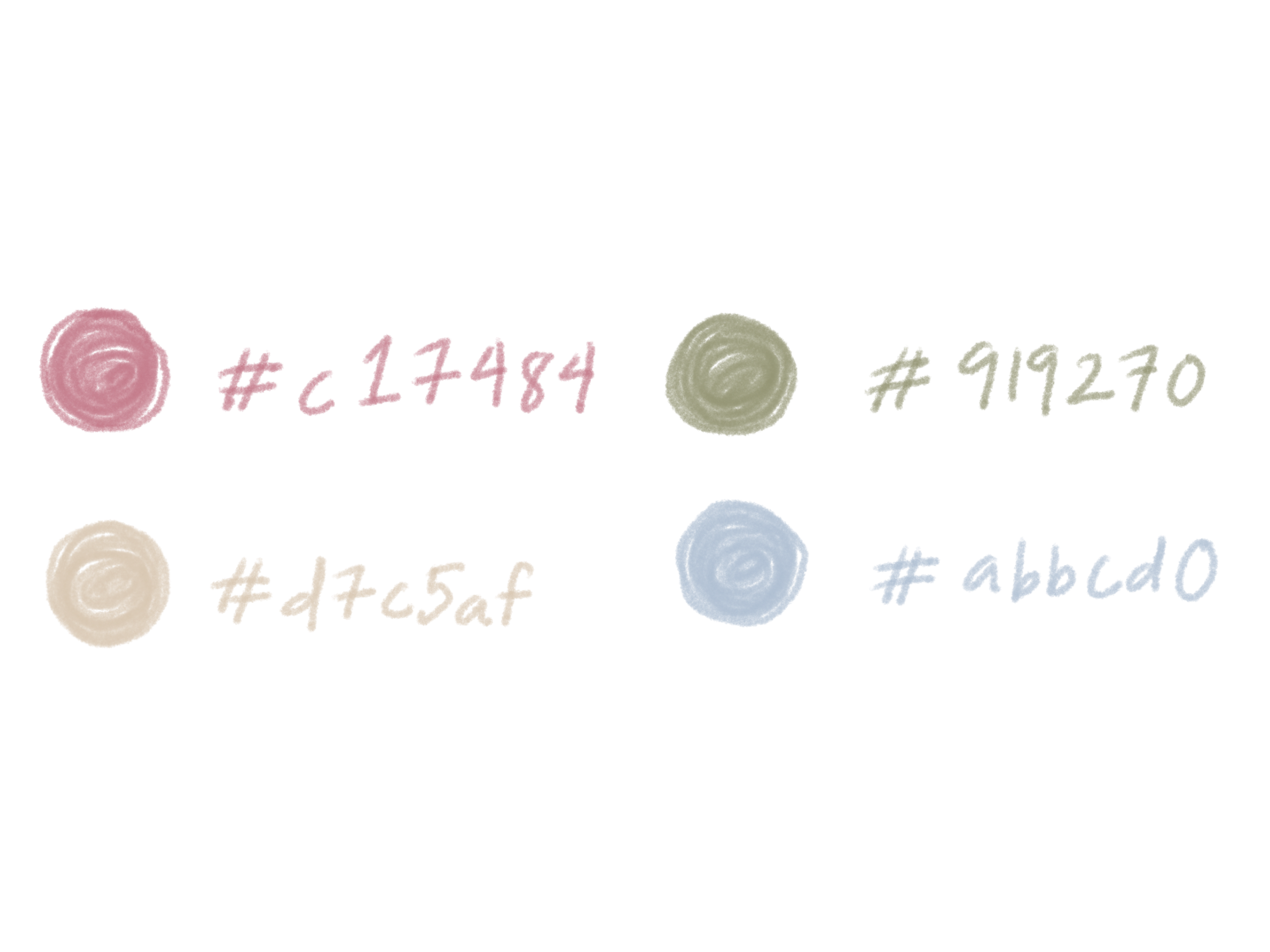 four colors and their colorcodes